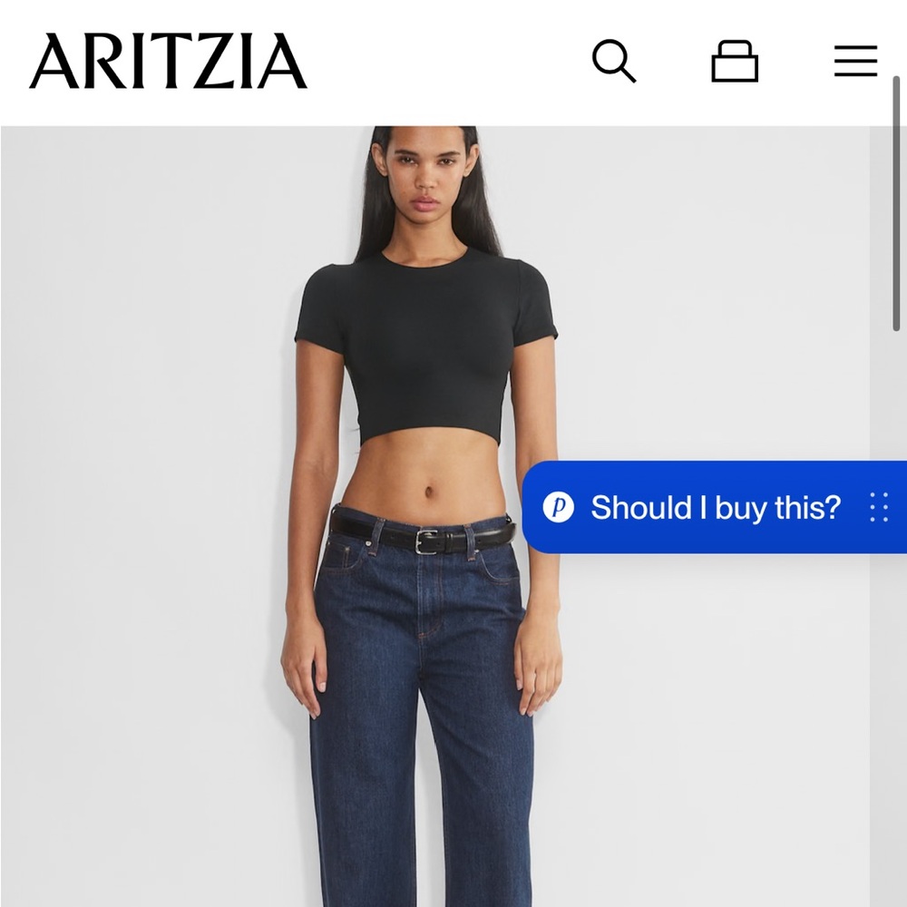 Aritzia Contour Crew Cropped T-shirt in White